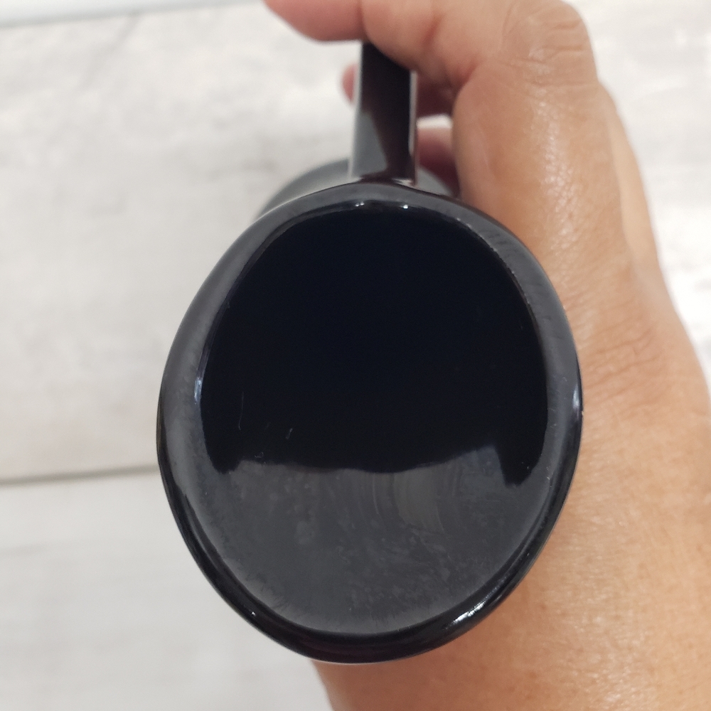 Vintage Black Ceramic Sculptural`Vase 8" Signed Artist Piece Mid Century Modern - Picture 5 of 7